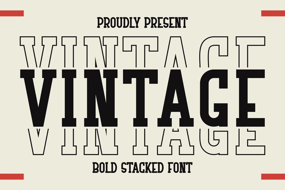 Font Vintage Stacked