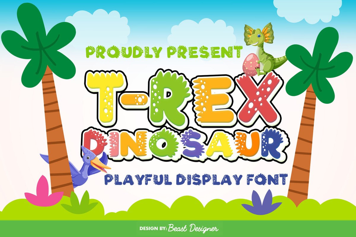 Font T-Rex Dinosaur