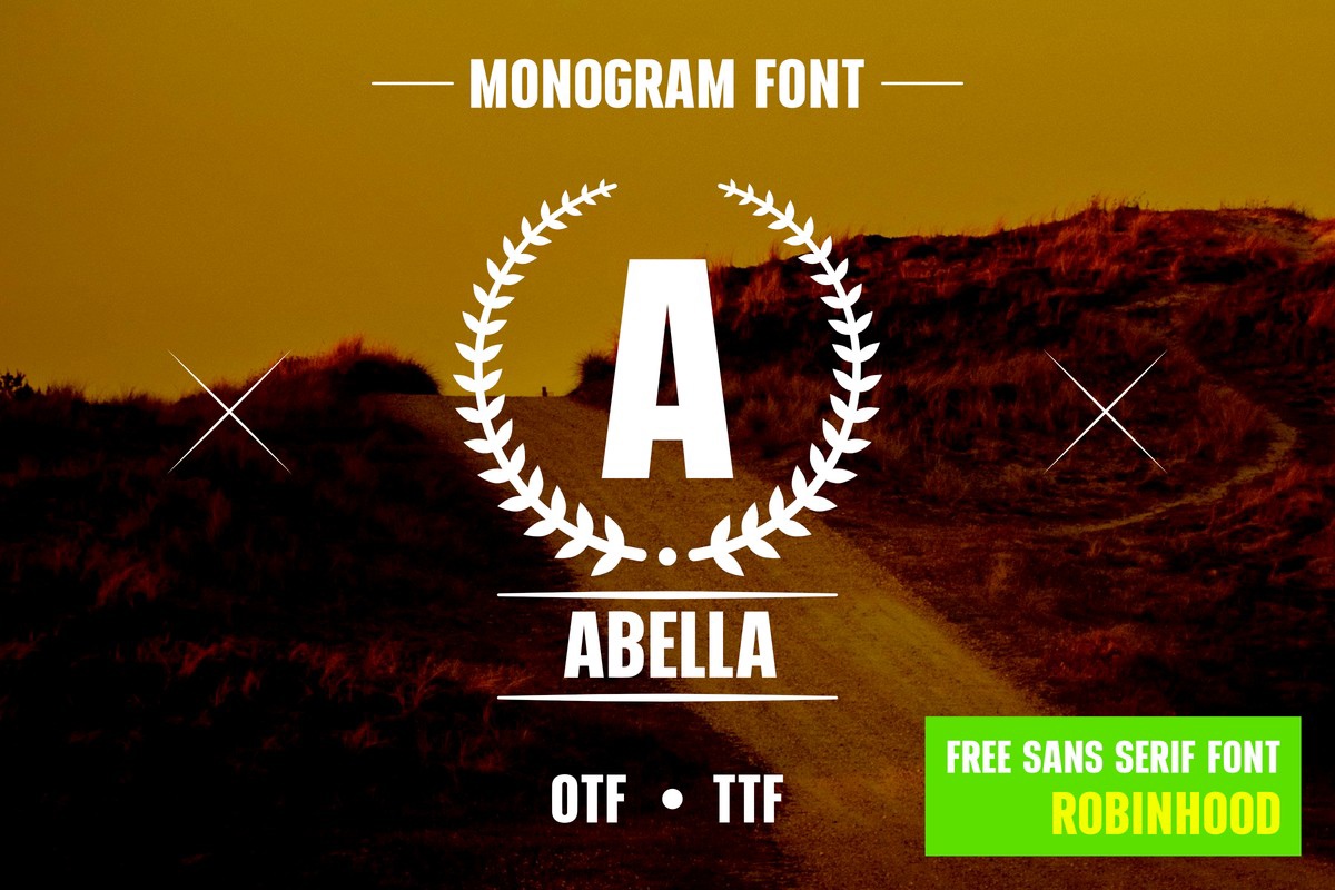 Font Wreath Letter Monogram