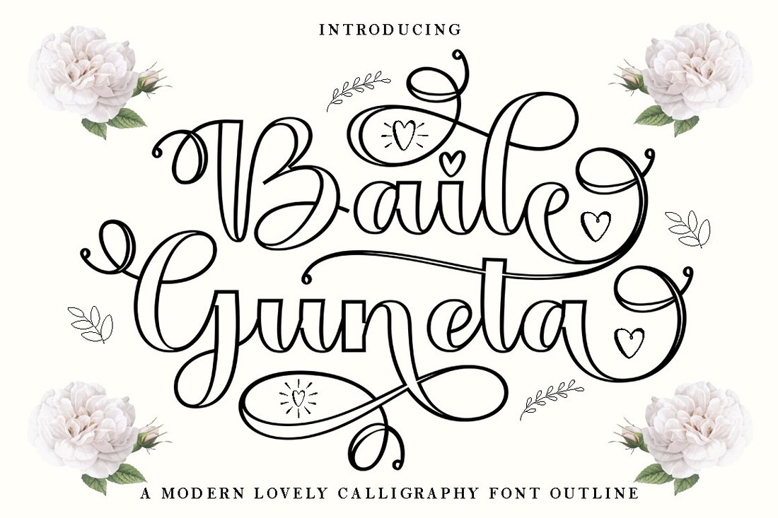 Font Baile Guneta Outline