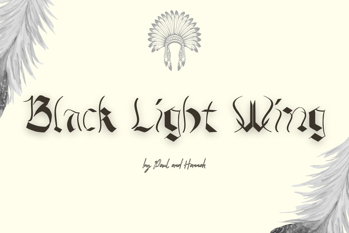 Font Black Light Wing