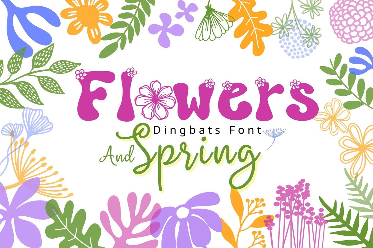 Font Flowers and Spring
