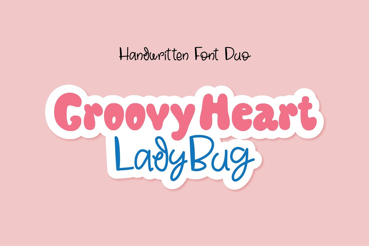 Font Groovy Heart Ladybug