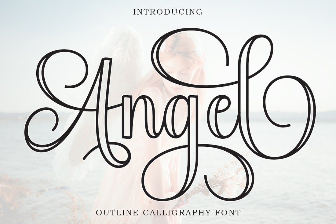 Font Angel Outline