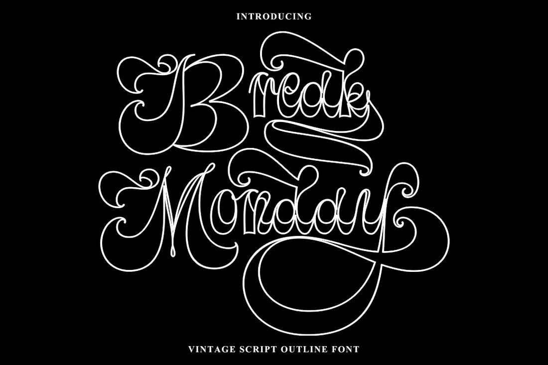 Font Break Monday Outline